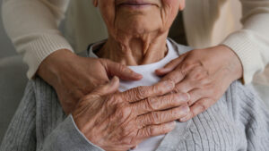 Older person with care giver